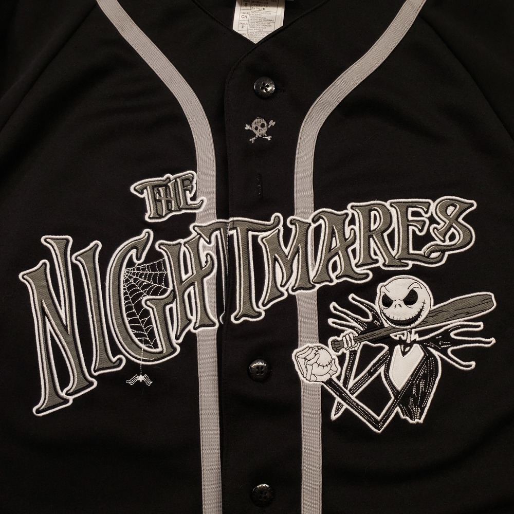 Nightmare Before Christmas Baseball Jersey Mens Small Black Walt Disney World - Picture 2 of 9